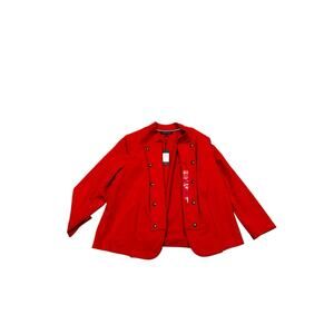 Tommy Hilfiger Red Military Blazer Jacket Women 1X Plus Gold Buttons NWT